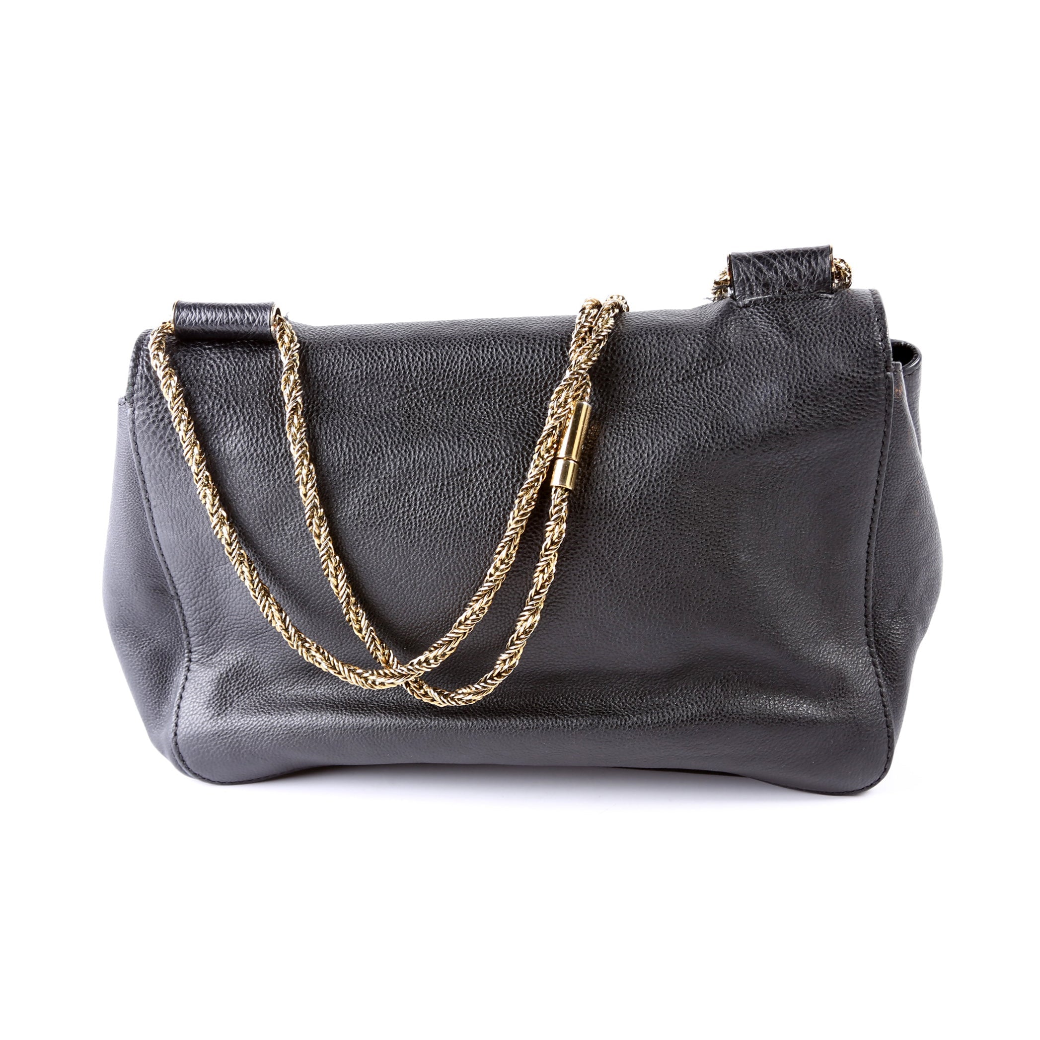 Elsie Leather Shoulder Bag Black