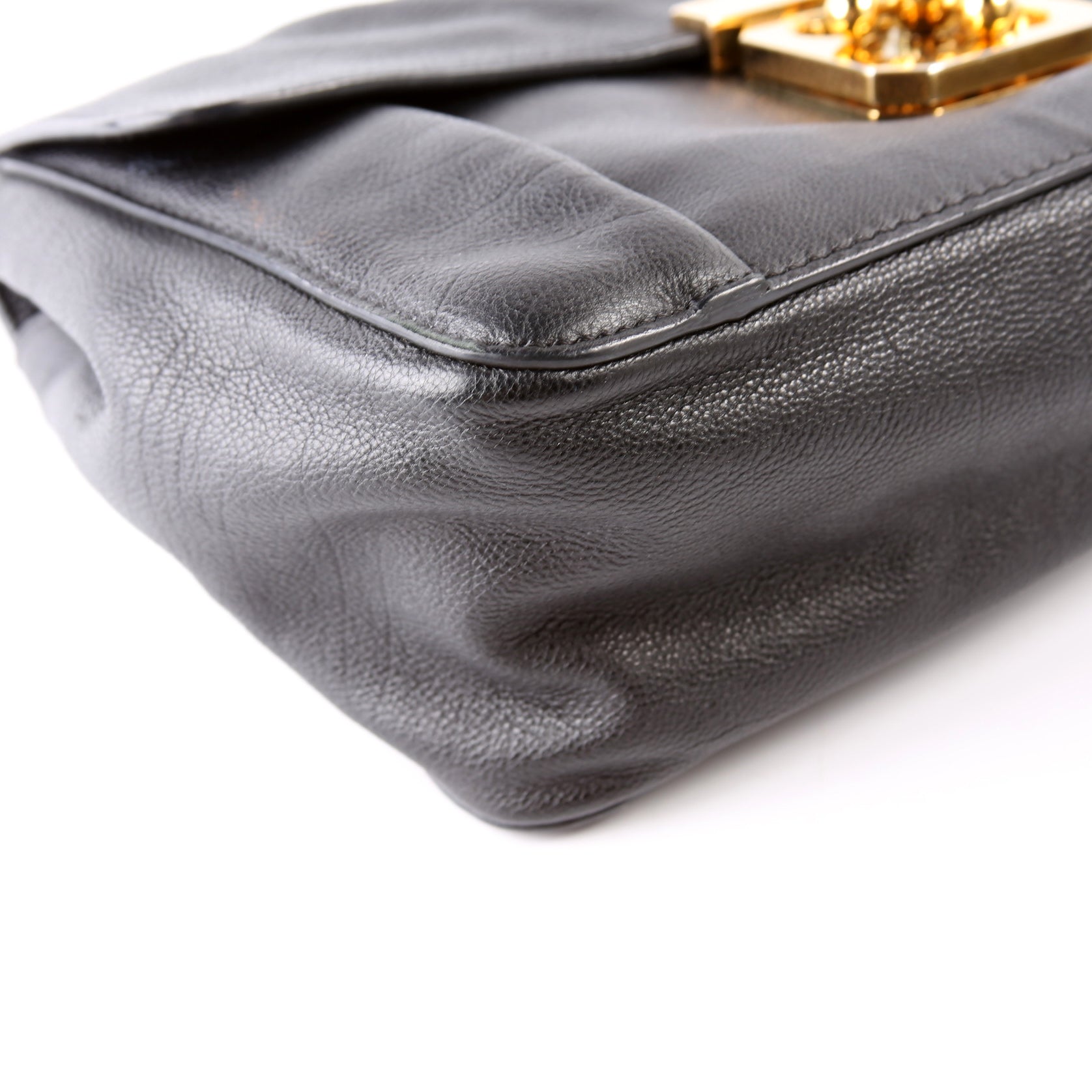 Elsie Leather Shoulder Bag Black