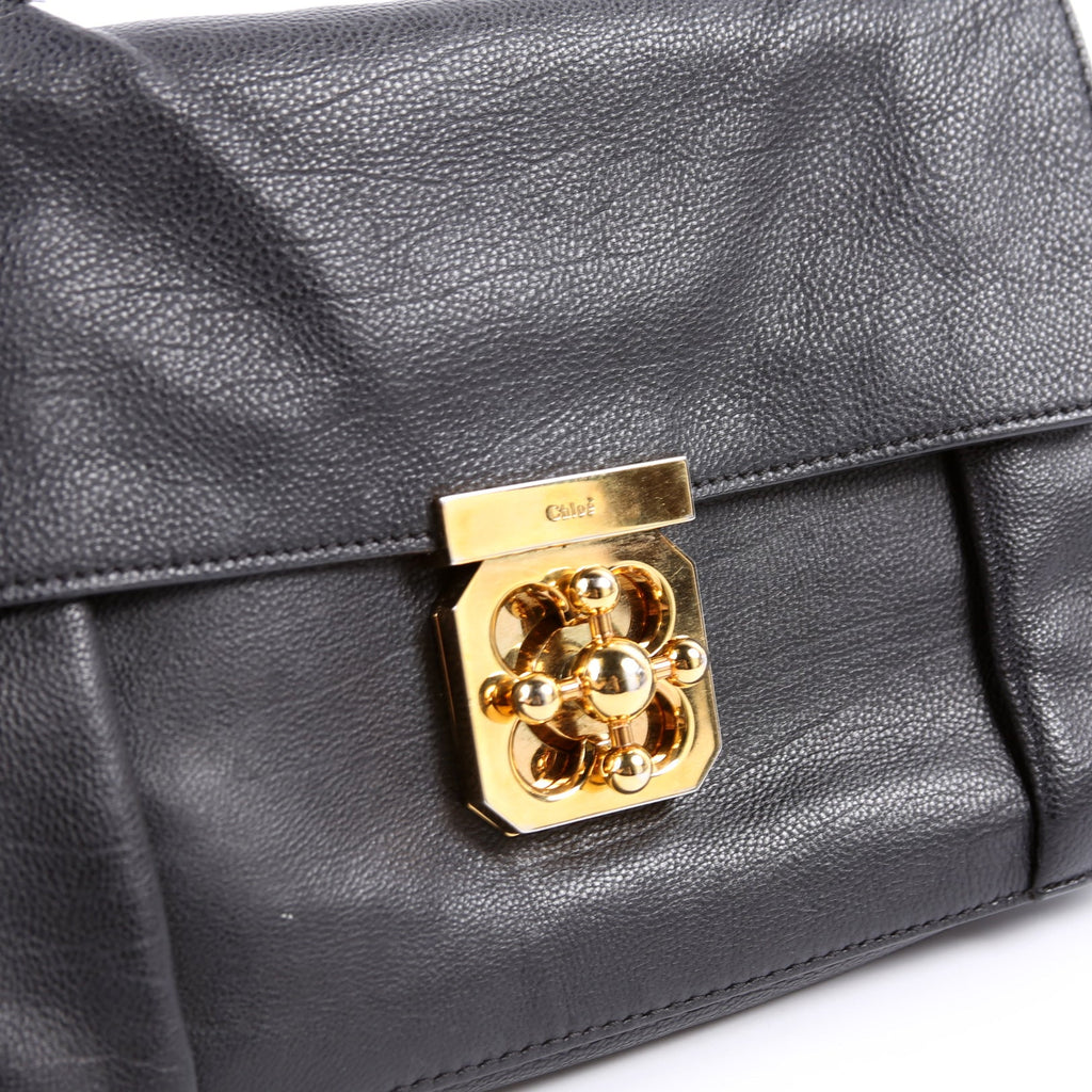Elsie Leather Shoulder Bag Black