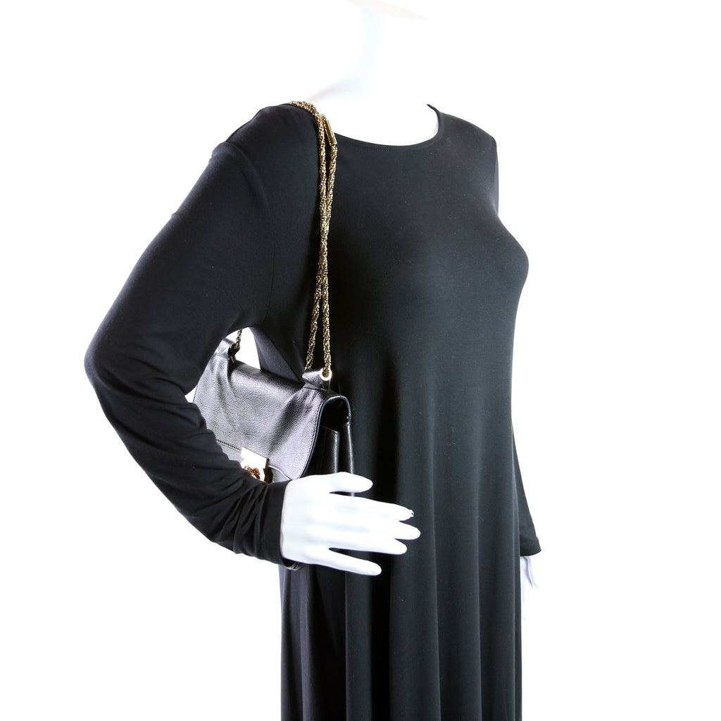 Elsie Leather Shoulder Bag Black