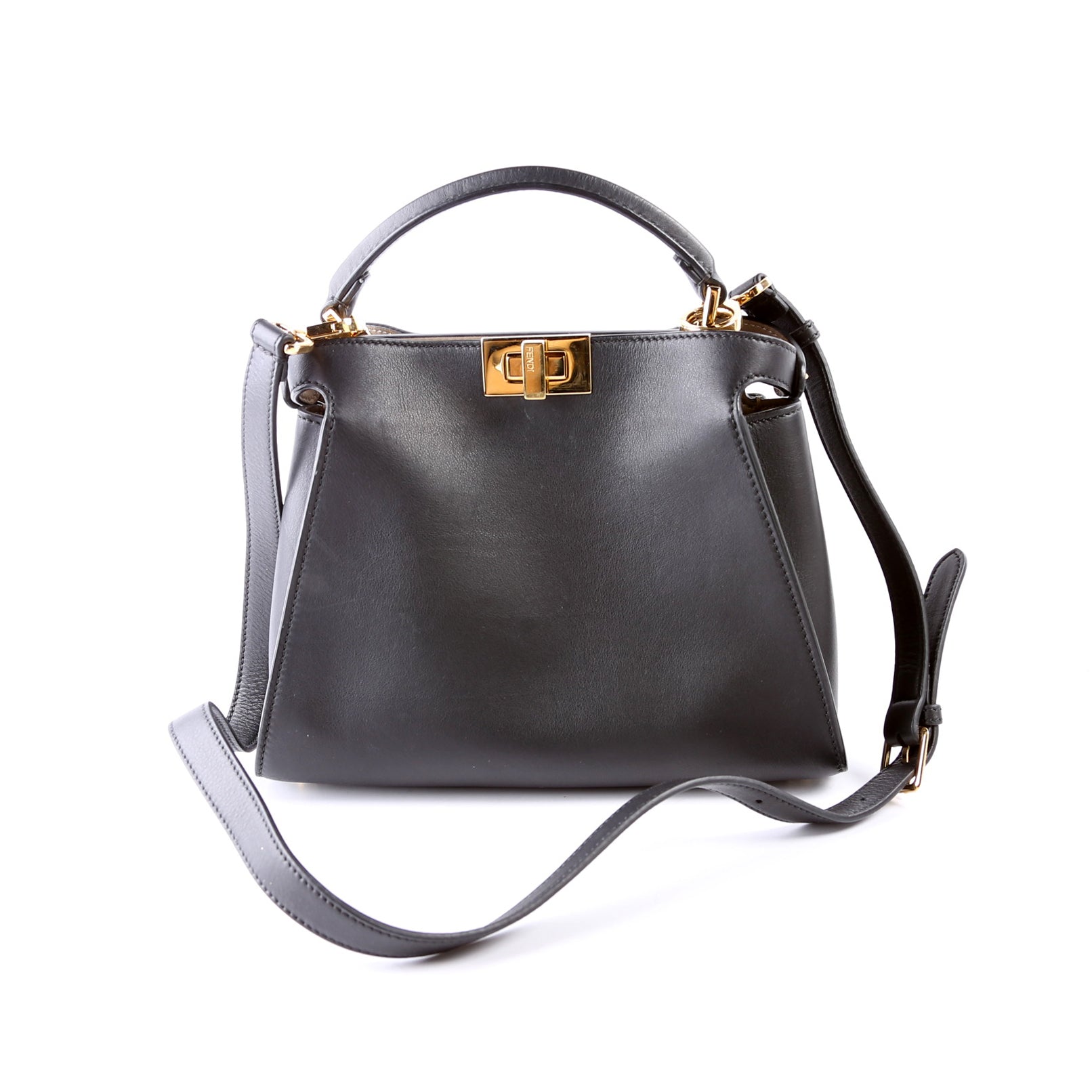 Fendi 8BN302 Peekaboo Essentially Medium Calfskin Black