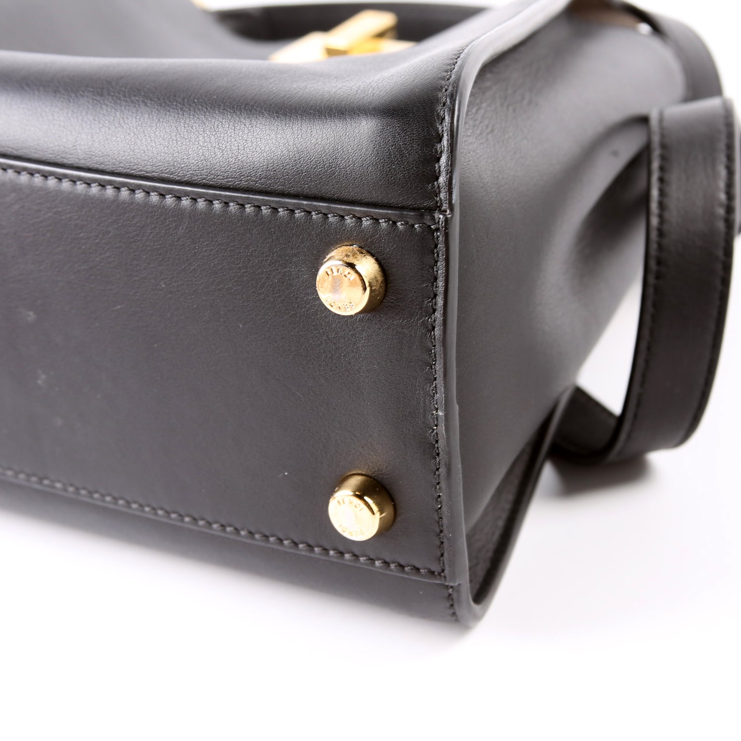 Fendi 8BN302 Peekaboo Essentially Medium Calfskin Black