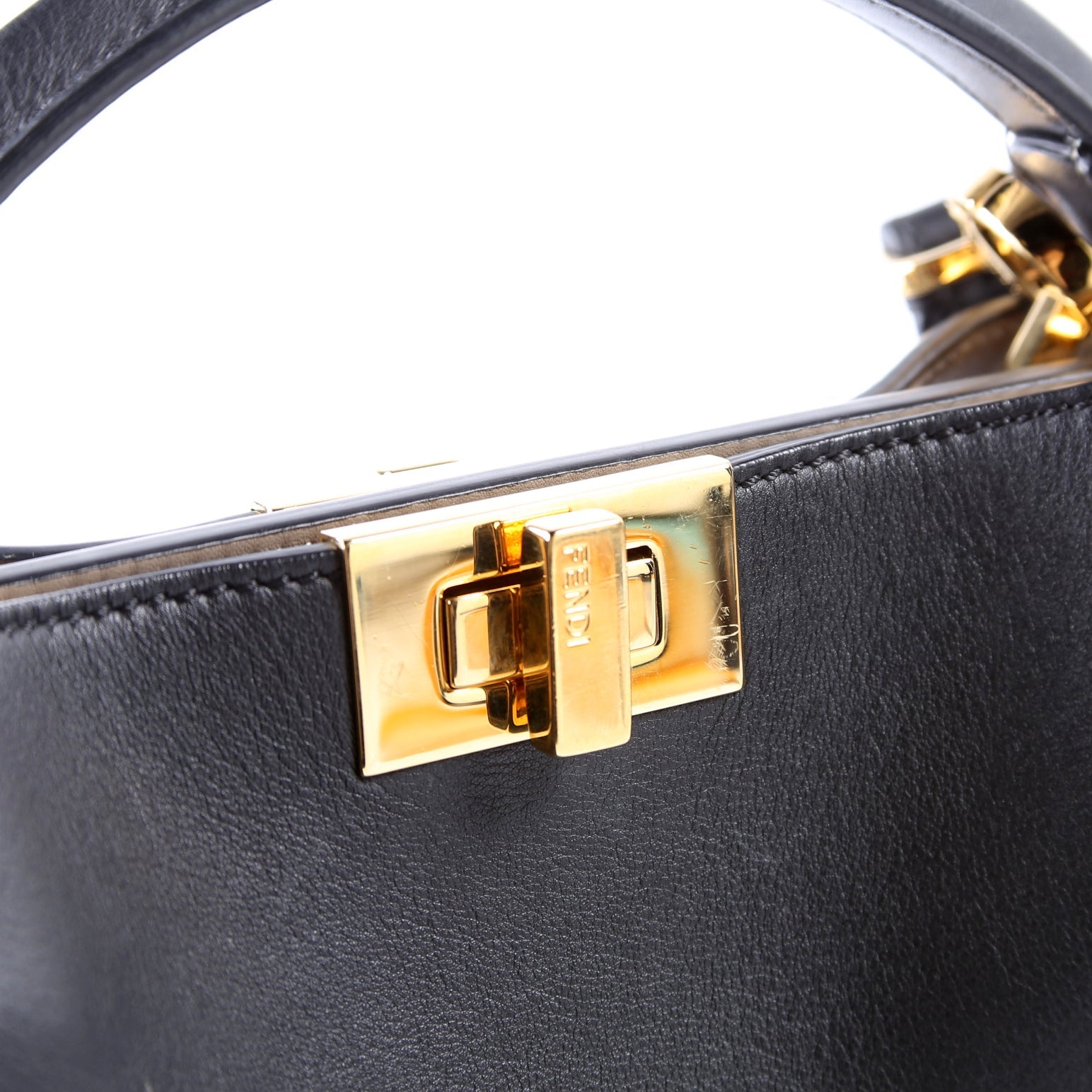 Fendi 8BN302 Peekaboo Essentially Medium Calfskin Black