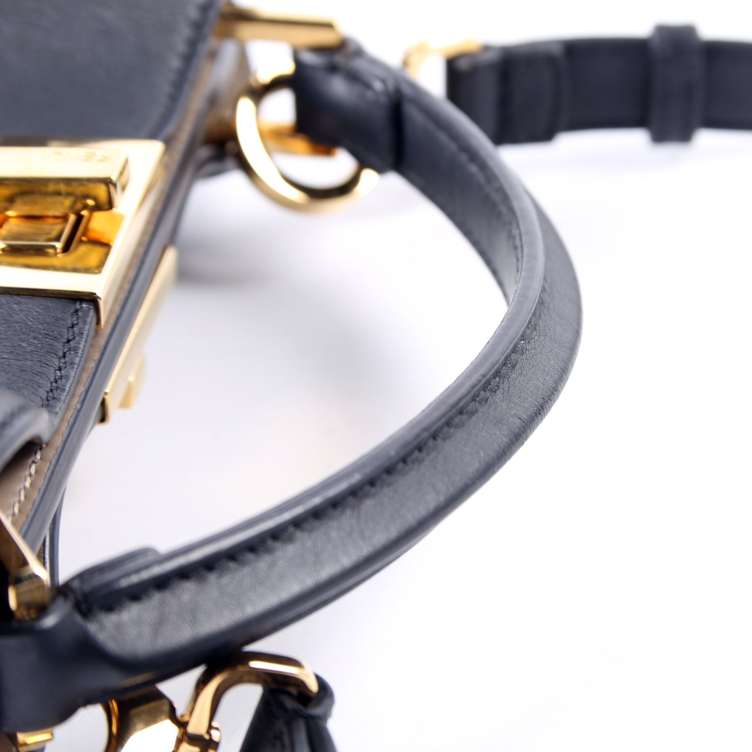 Fendi 8BN302 Peekaboo Essentially Medium Calfskin Black