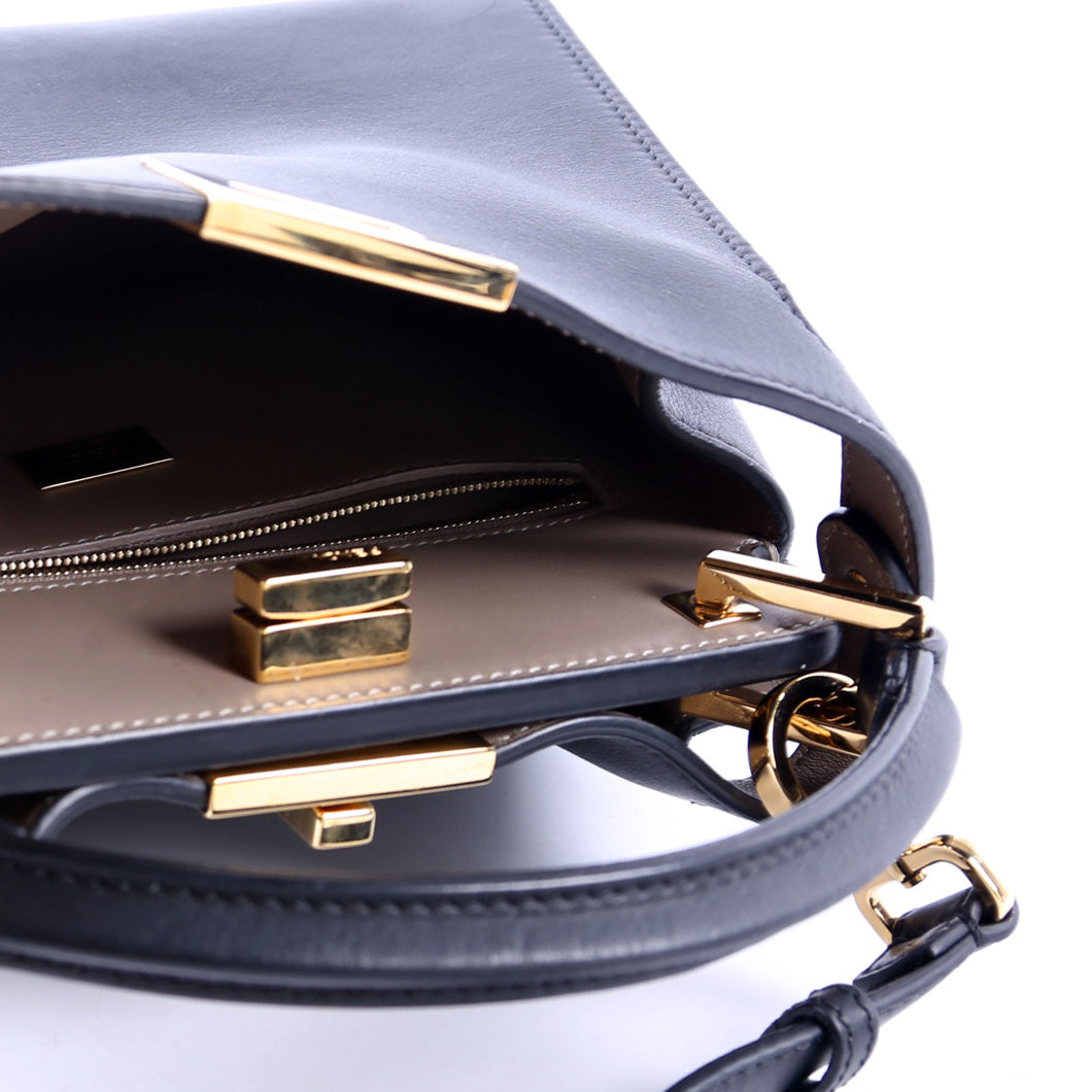 Fendi 8BN302 Peekaboo Essentially Medium Calfskin Black