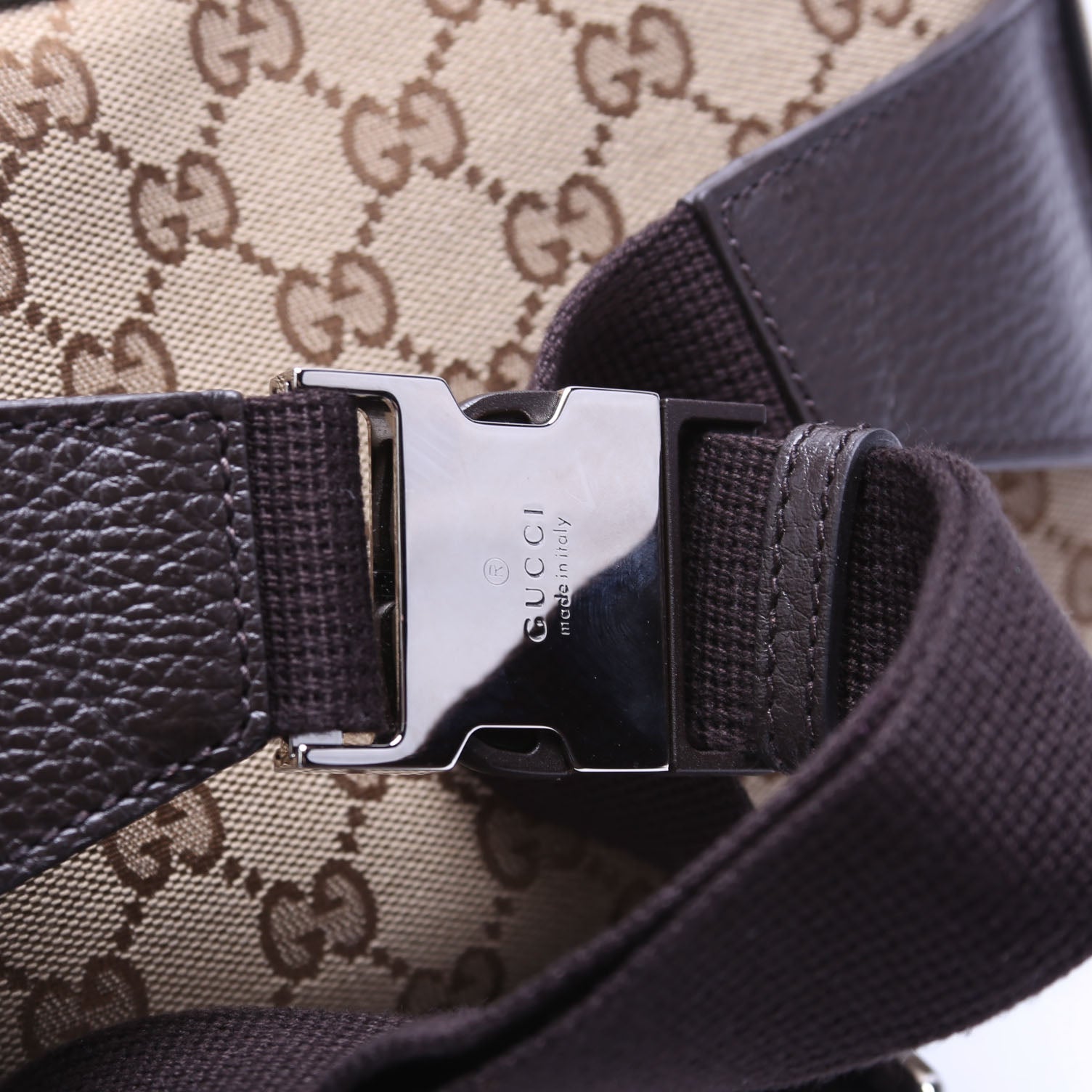 GG Canvas Belt Bag Brown