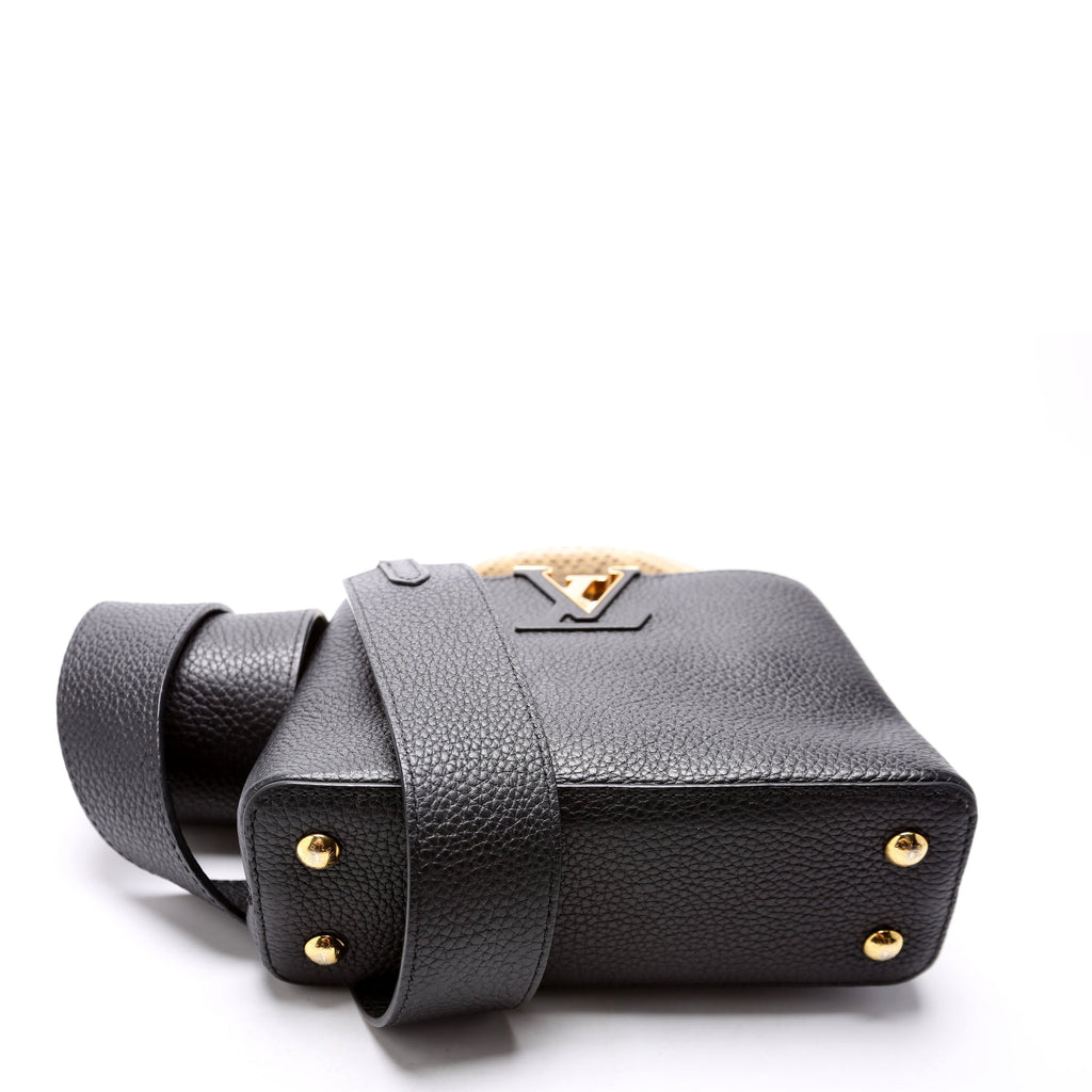 Capucines Mini Taurillon/Python Beige/Black