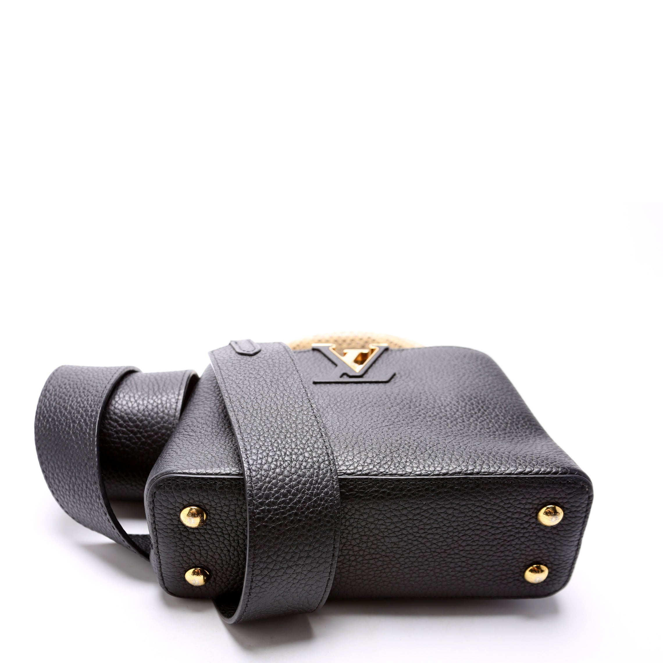 Capucines Mini Taurillon/Python Beige/Black