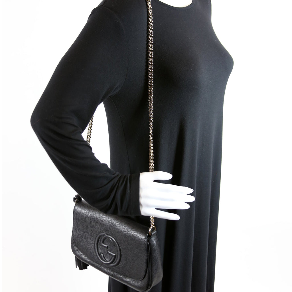 336752 Soho Chain Crossbody Medium Black
