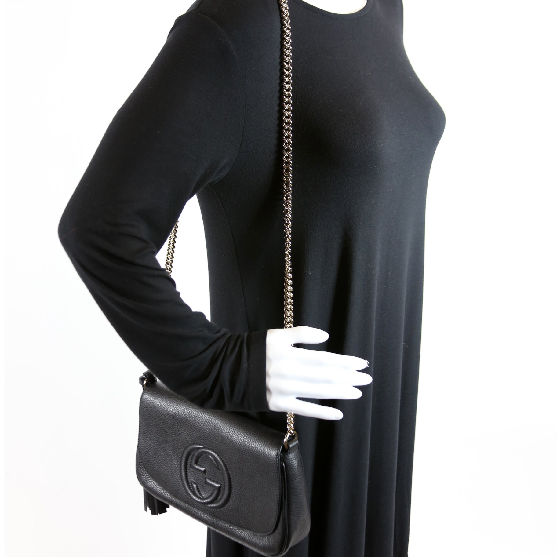 336752 Soho Chain Crossbody Medium Black