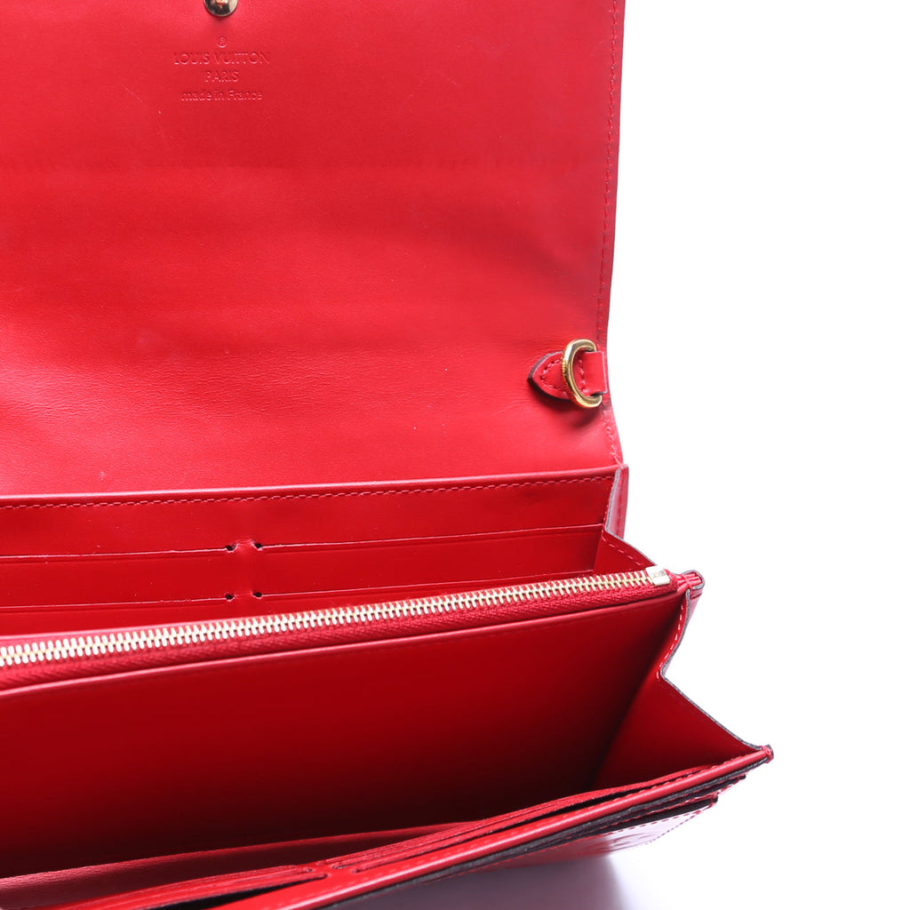 Sarah Chain Wallet Vernis Red