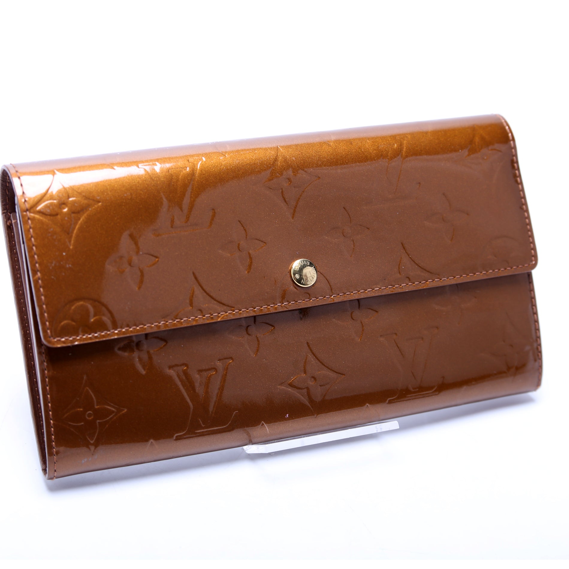 Porte Tresor Sarah Wallet Vernis Bronze
