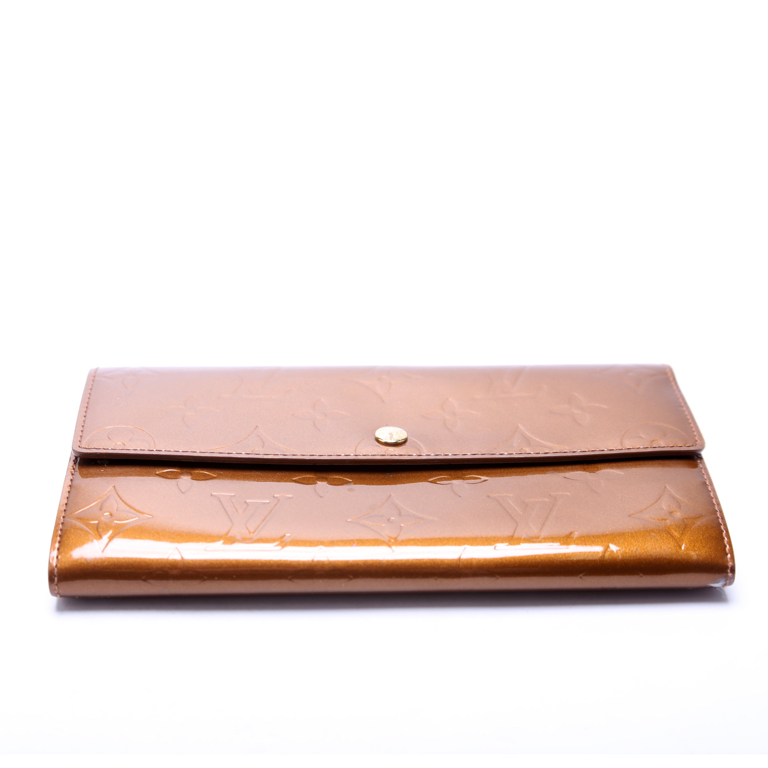 Porte Tresor Sarah Wallet Vernis Bronze