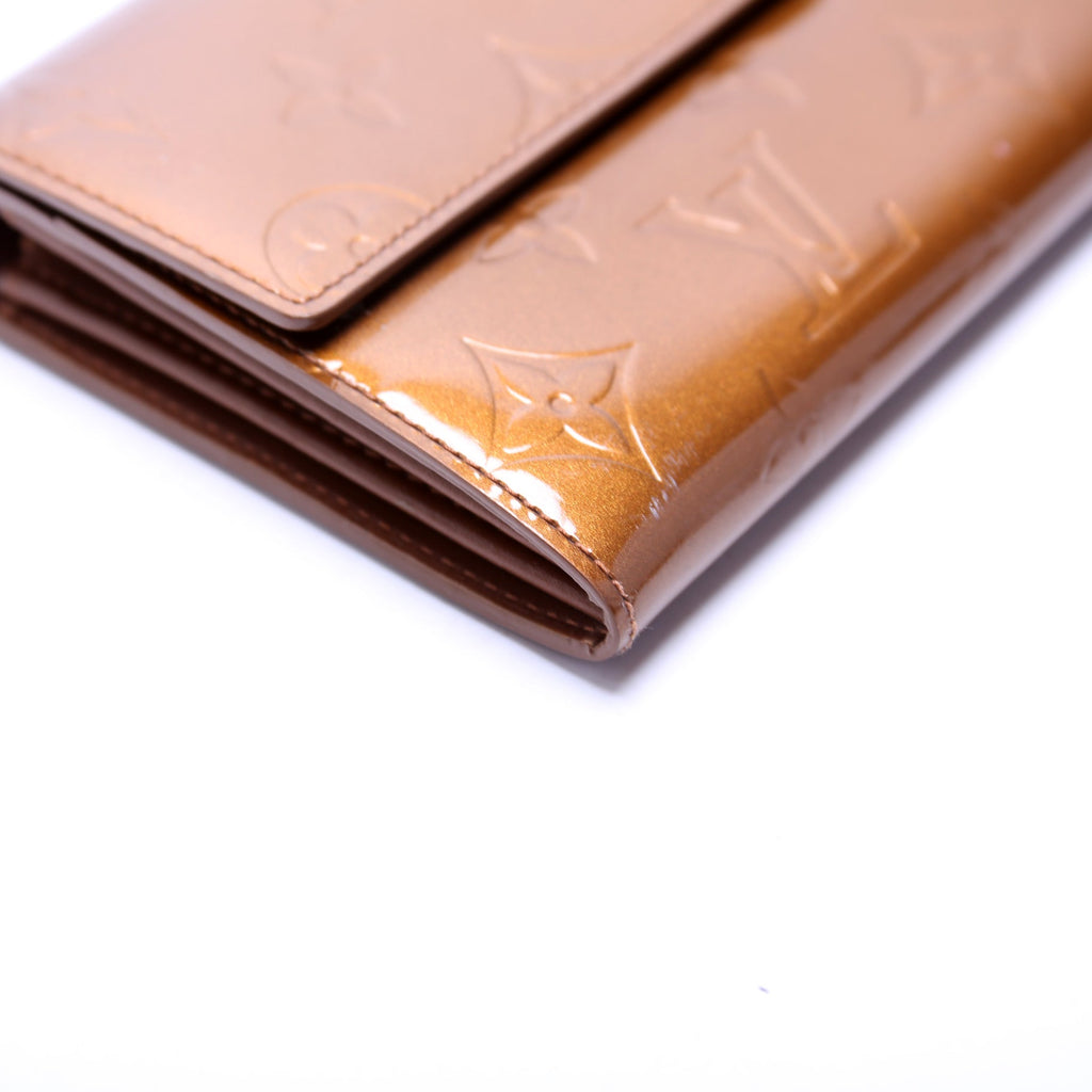 Porte Tresor Sarah Wallet Vernis Bronze