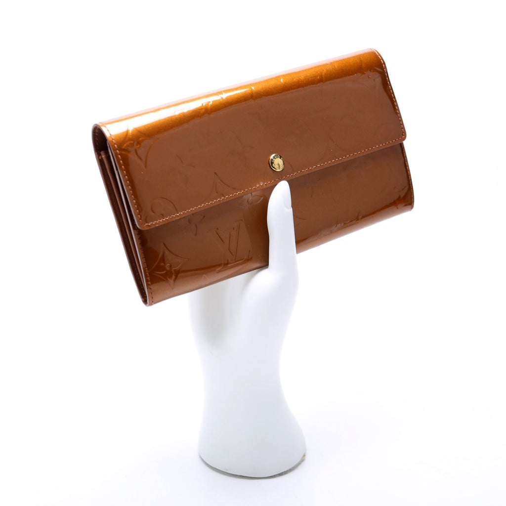 Porte Tresor Sarah Wallet Vernis Bronze
