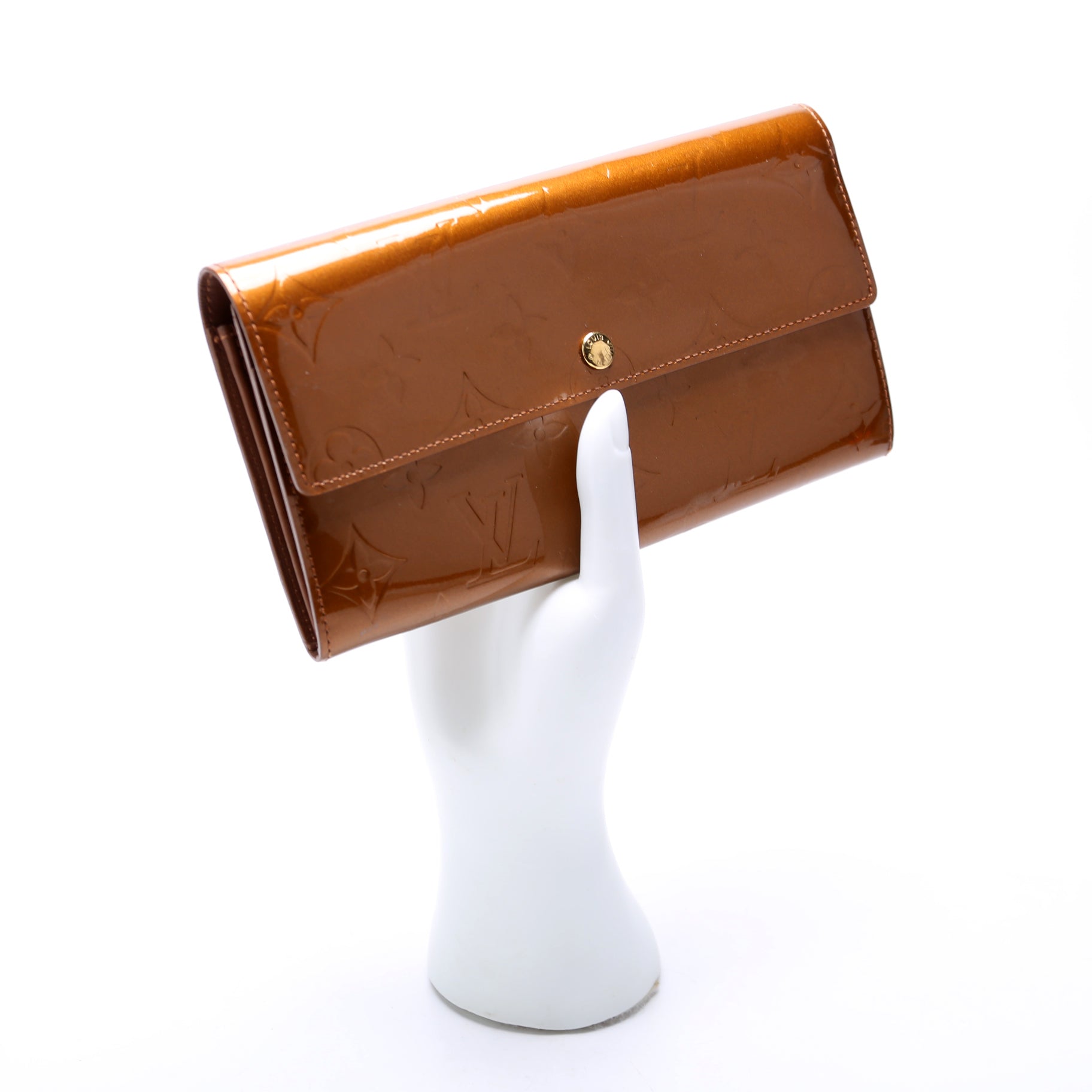 Porte Tresor Sarah Wallet Vernis Bronze