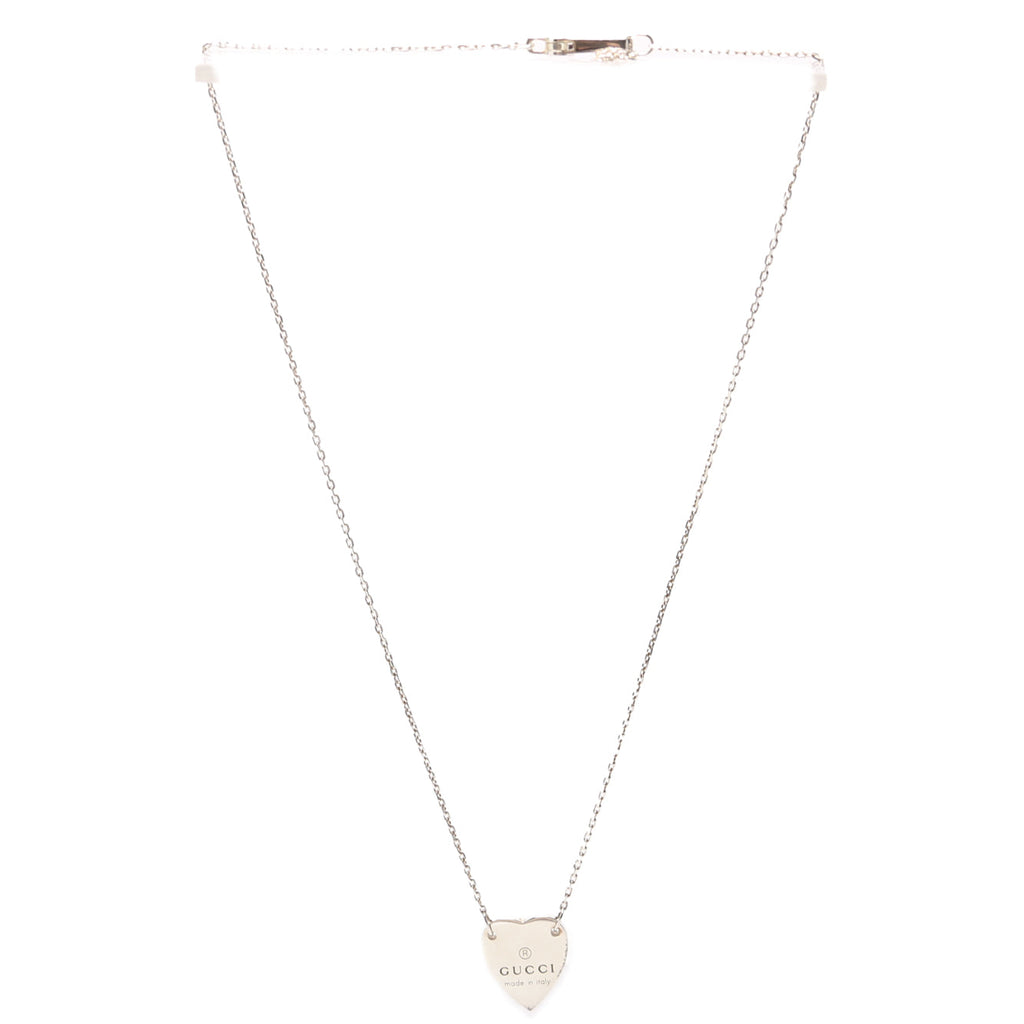 Gucci Trademark Heart Necklace Silver