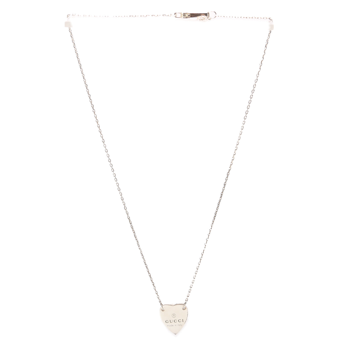 Gucci Trademark Heart Necklace Silver
