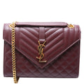 Envelope Medium Grain De Poudre Triquilt Maroon