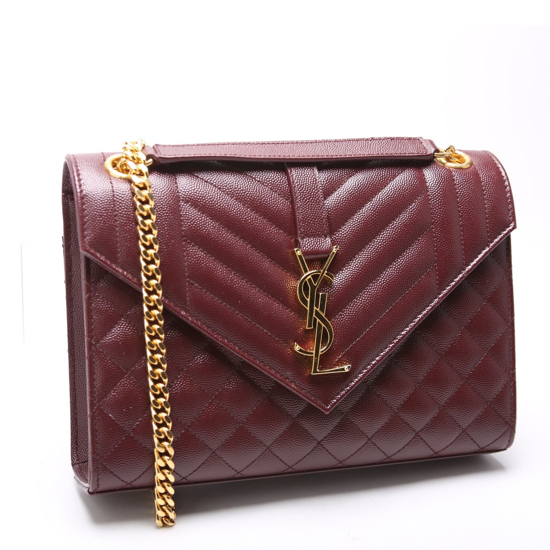 Envelope Medium Grain De Poudre Triquilt Maroon