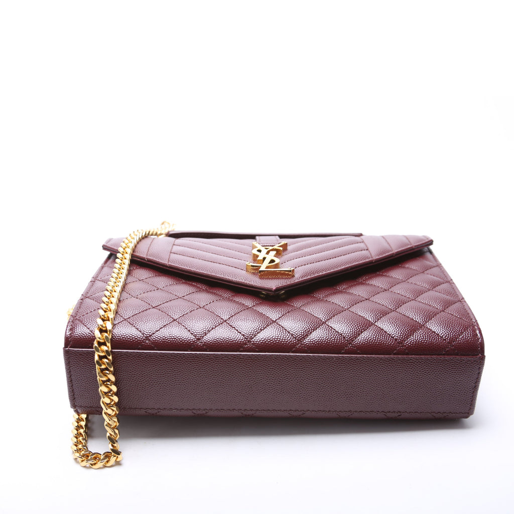 Envelope Medium Grain De Poudre Triquilt Maroon