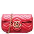 476433 Marmont Torchon Leather Super Mini Flap Red