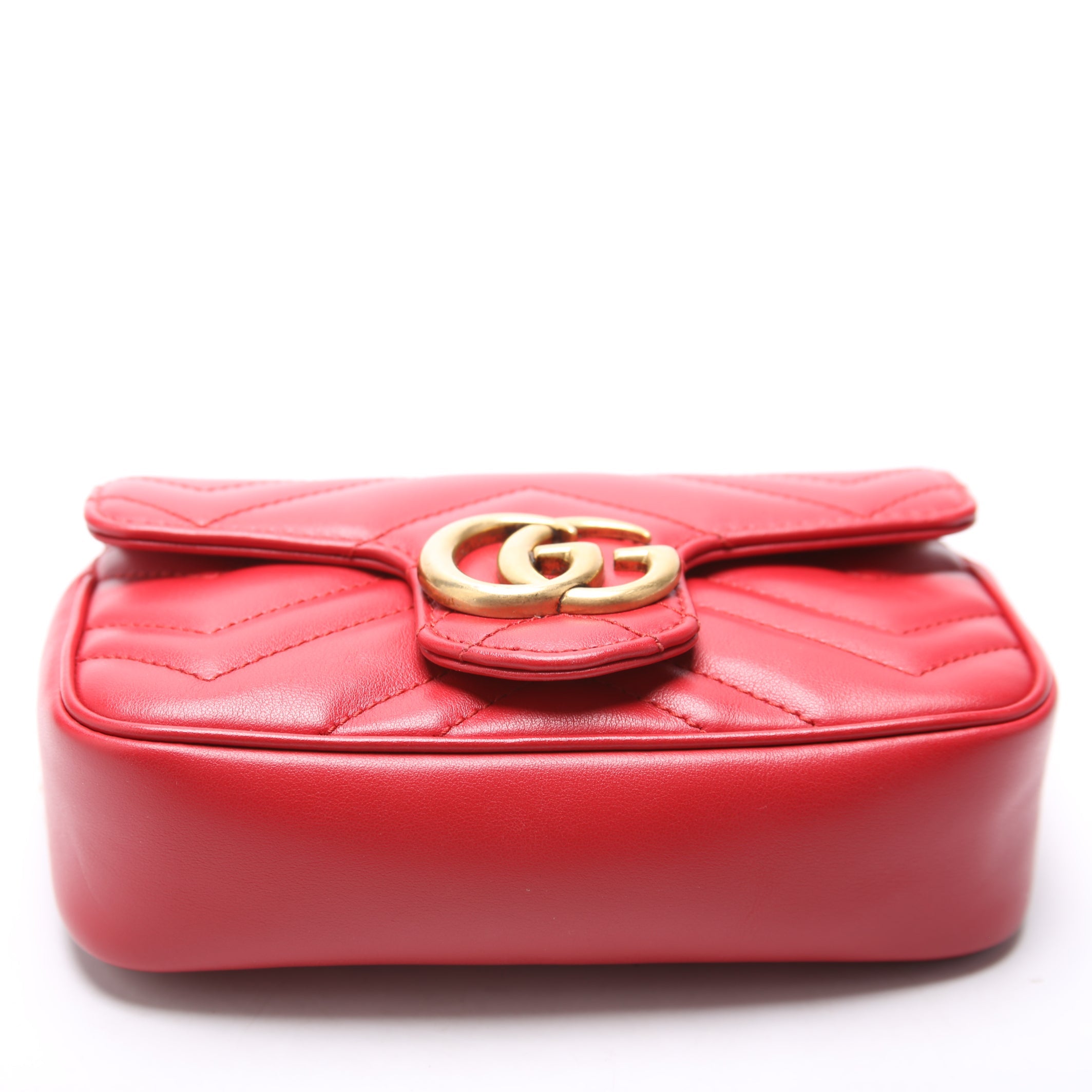 476433 Marmont Torchon Leather Super Mini Flap Red