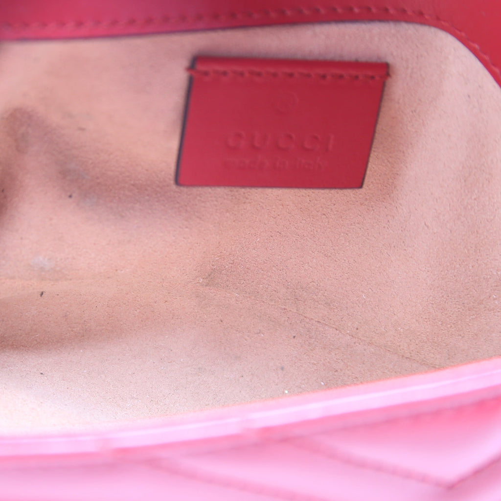 476433 Marmont Torchon Leather Super Mini Flap Red