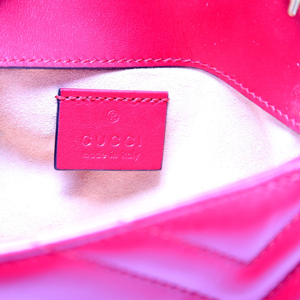 476433 Marmont Torchon Leather Super Mini Flap Red