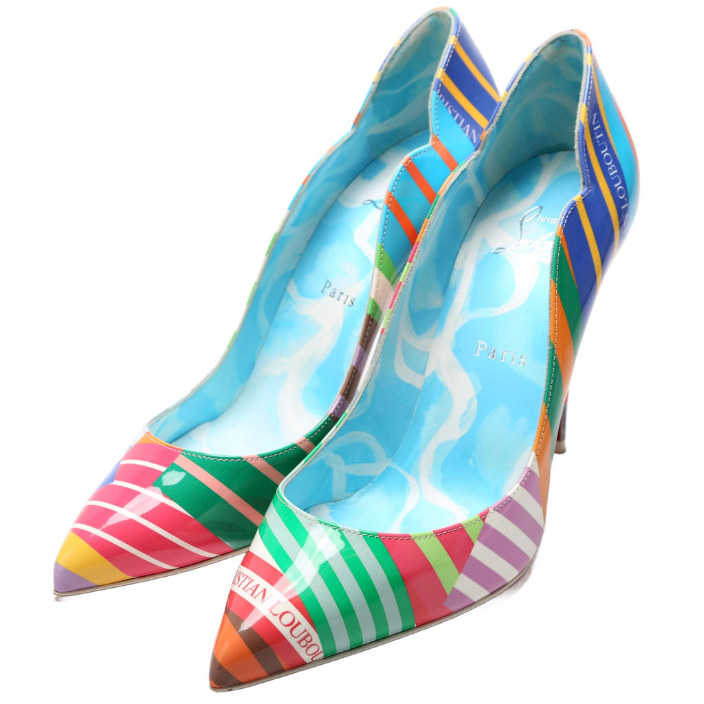 Hot Chick Striped Patent Pumps Size 39