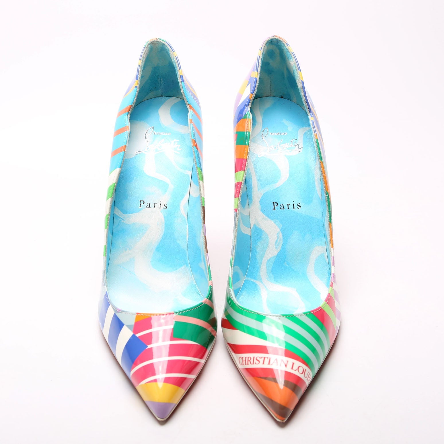 Hot Chick Striped Patent Pumps Size 39