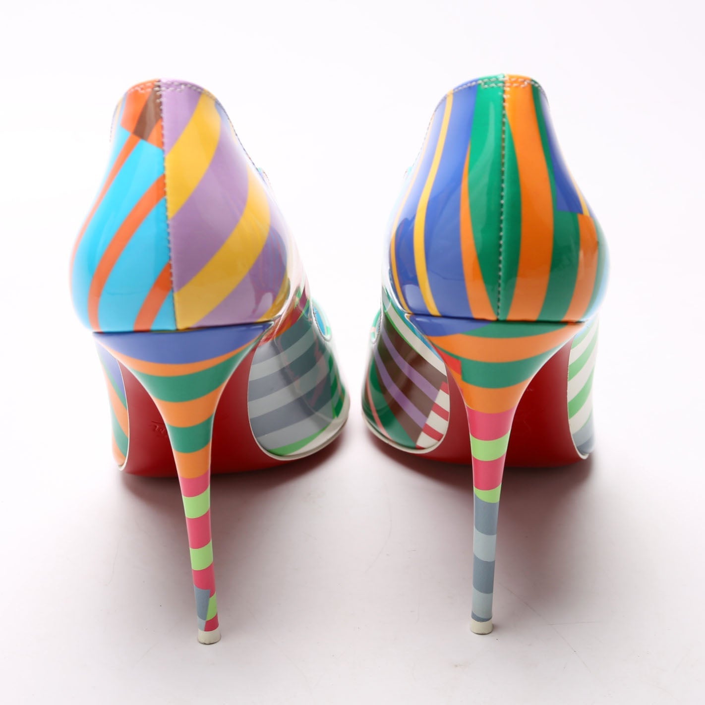 Hot Chick Striped Patent Pumps Size 39
