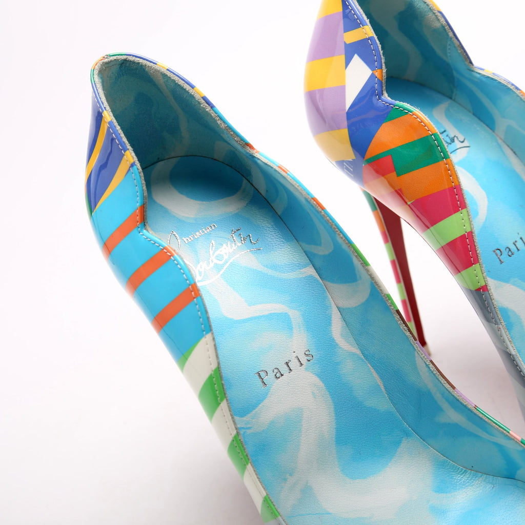 Hot Chick Striped Patent Pumps Size 39