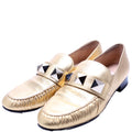 Rockstud Metallic Loafers Size 38 Gold
