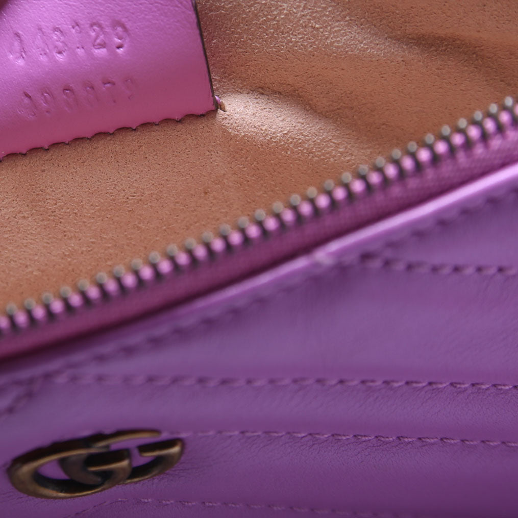 443129 GG Marmont Mini Chain Bag Purple