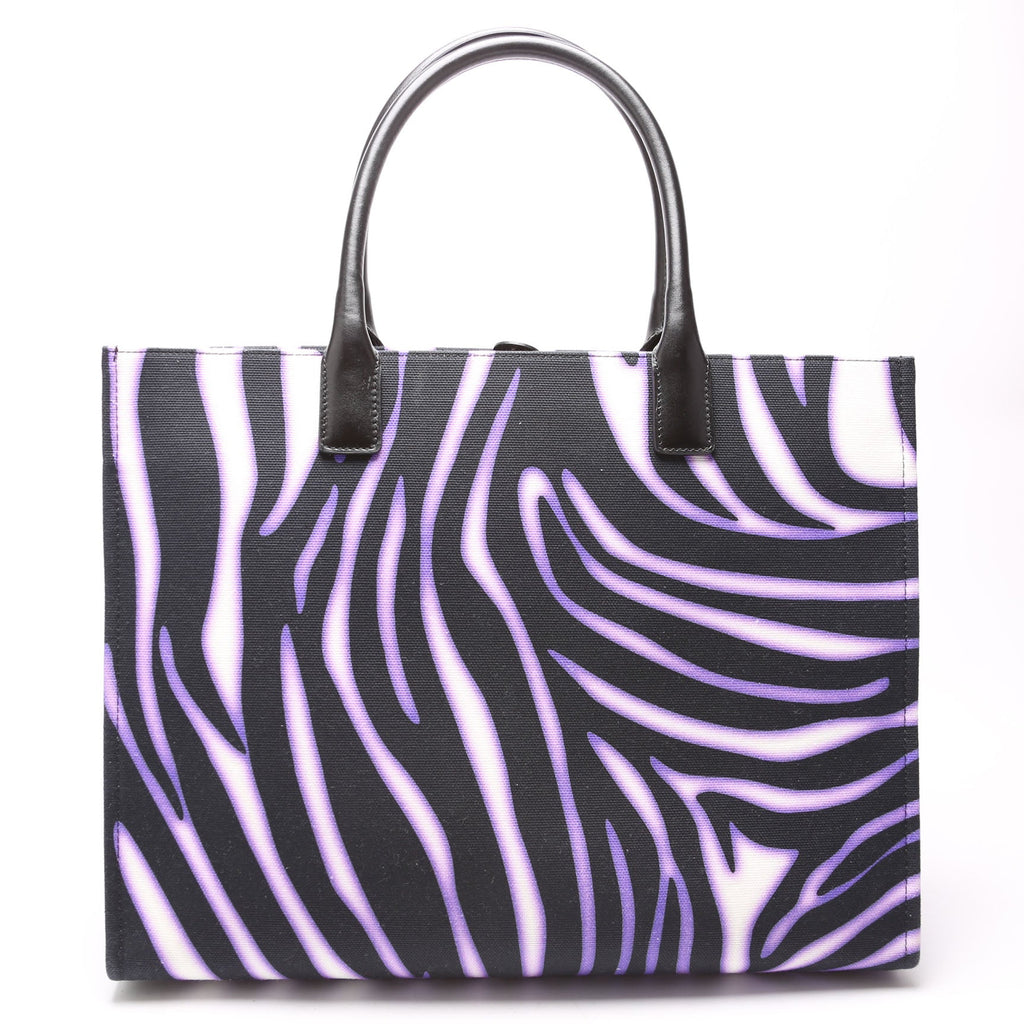 Medusa Zebra Print Box Tote Purple