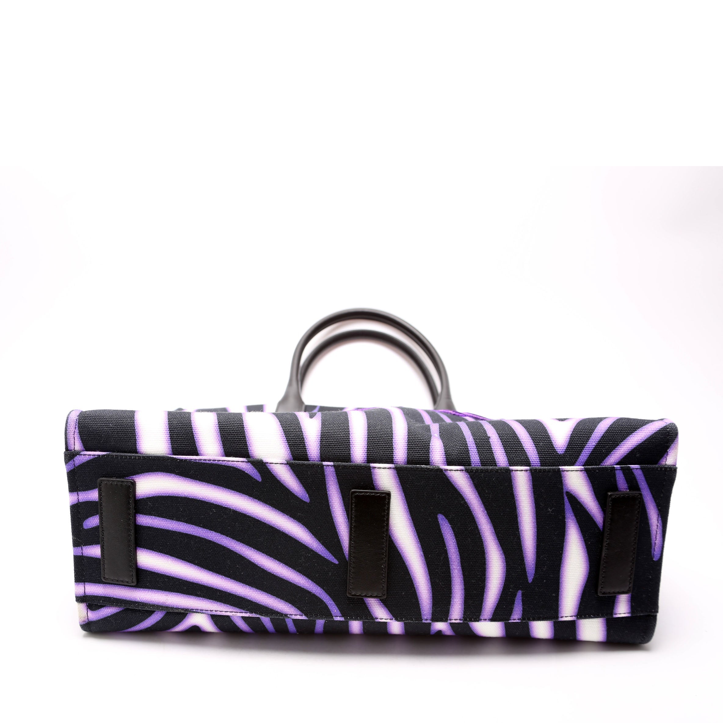 Medusa Zebra Print Box Tote Purple