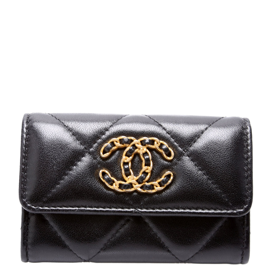 Quilted Lambskin 19 Flap Card Holder