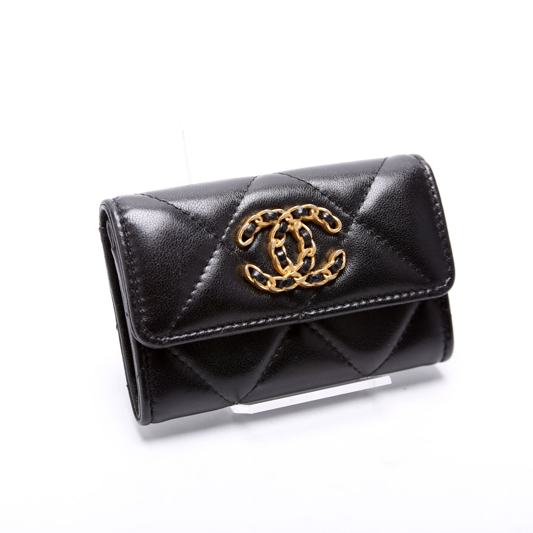 Quilted Lambskin 19 Flap Card Holder