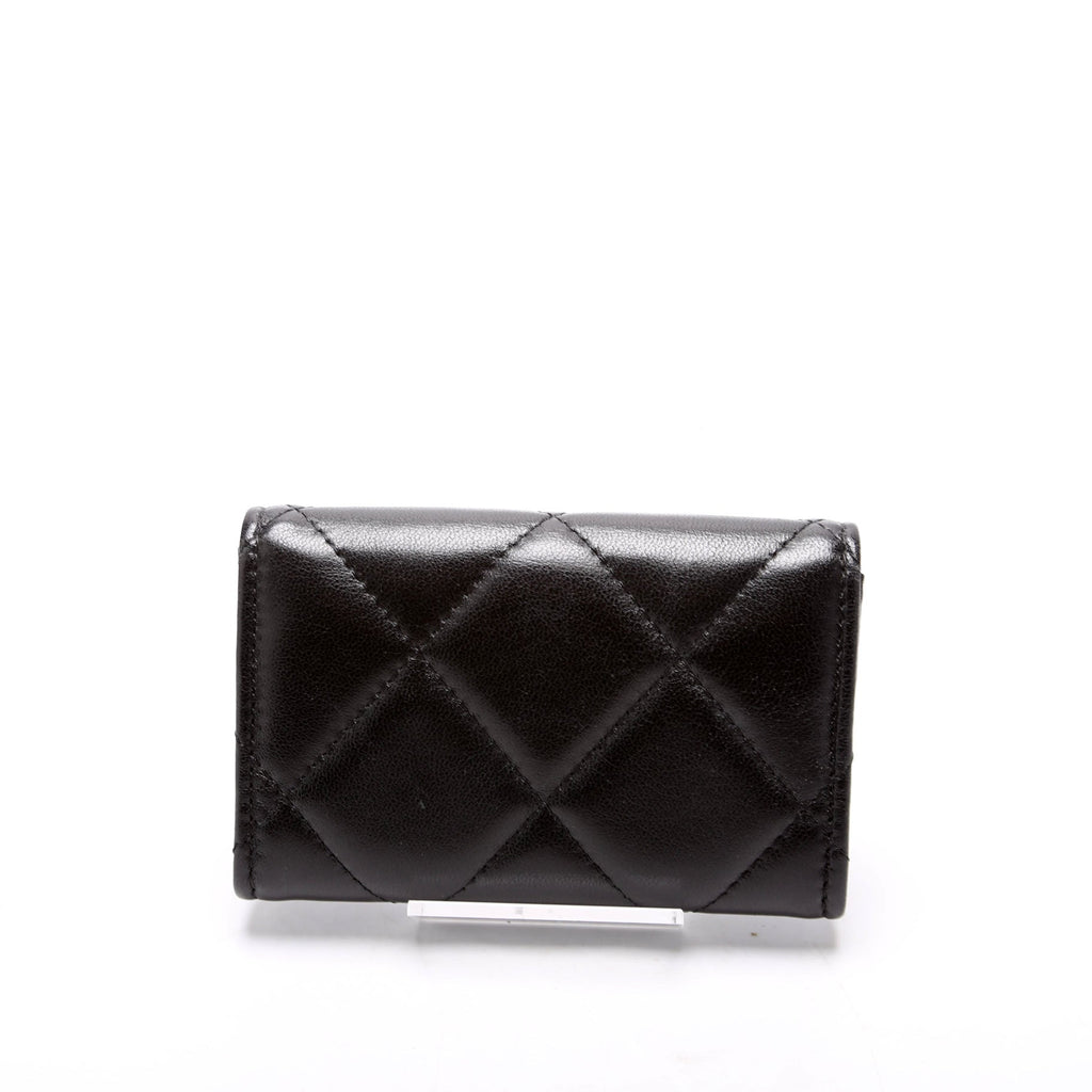 Quilted Lambskin 19 Flap Card Holder