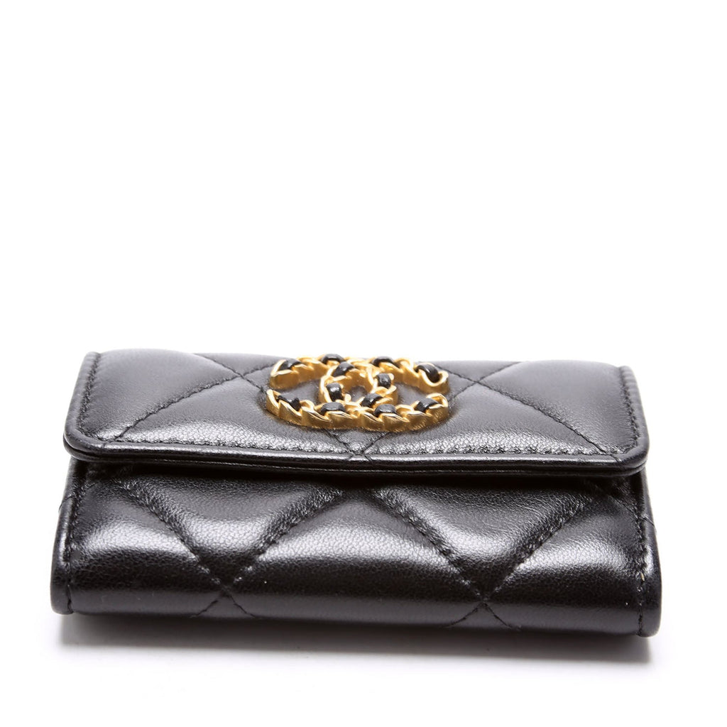 Quilted Lambskin 19 Flap Card Holder