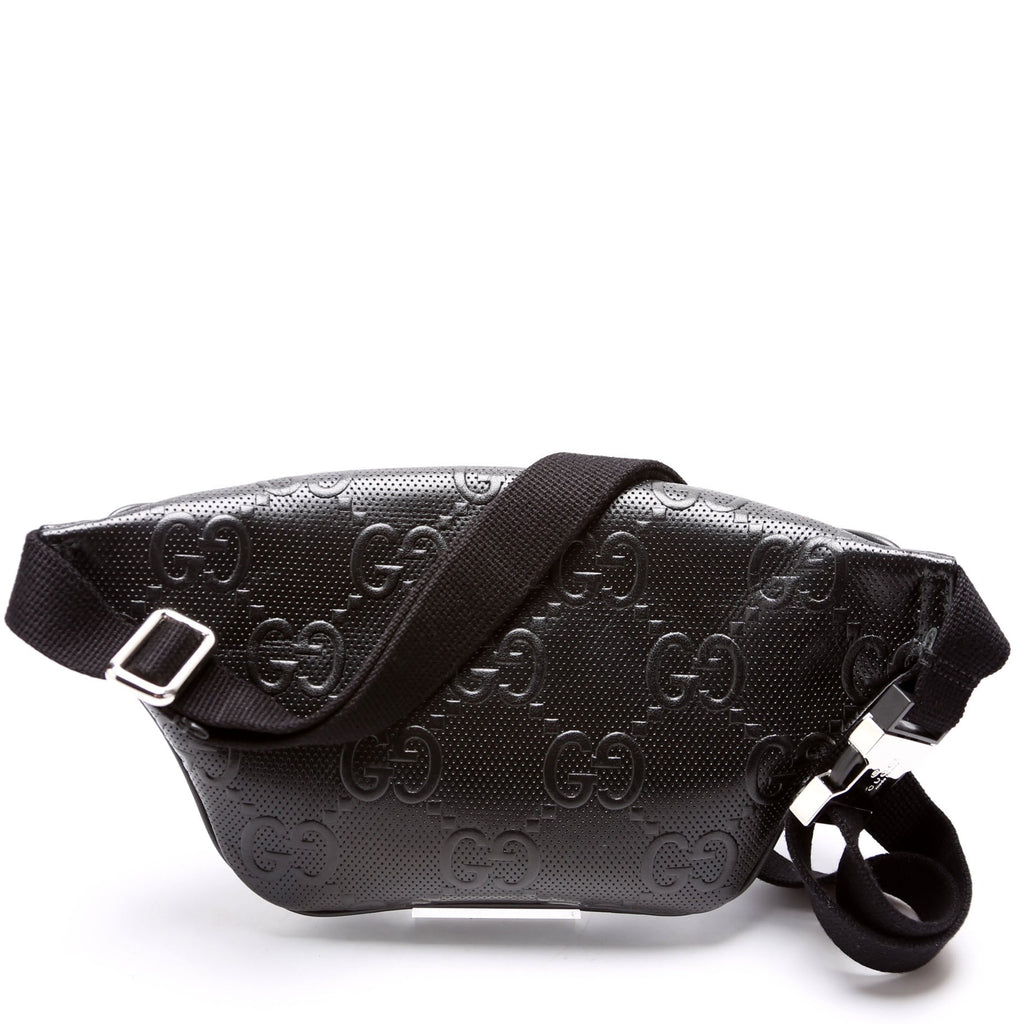 658582 GG Embossed Belt Bag Black