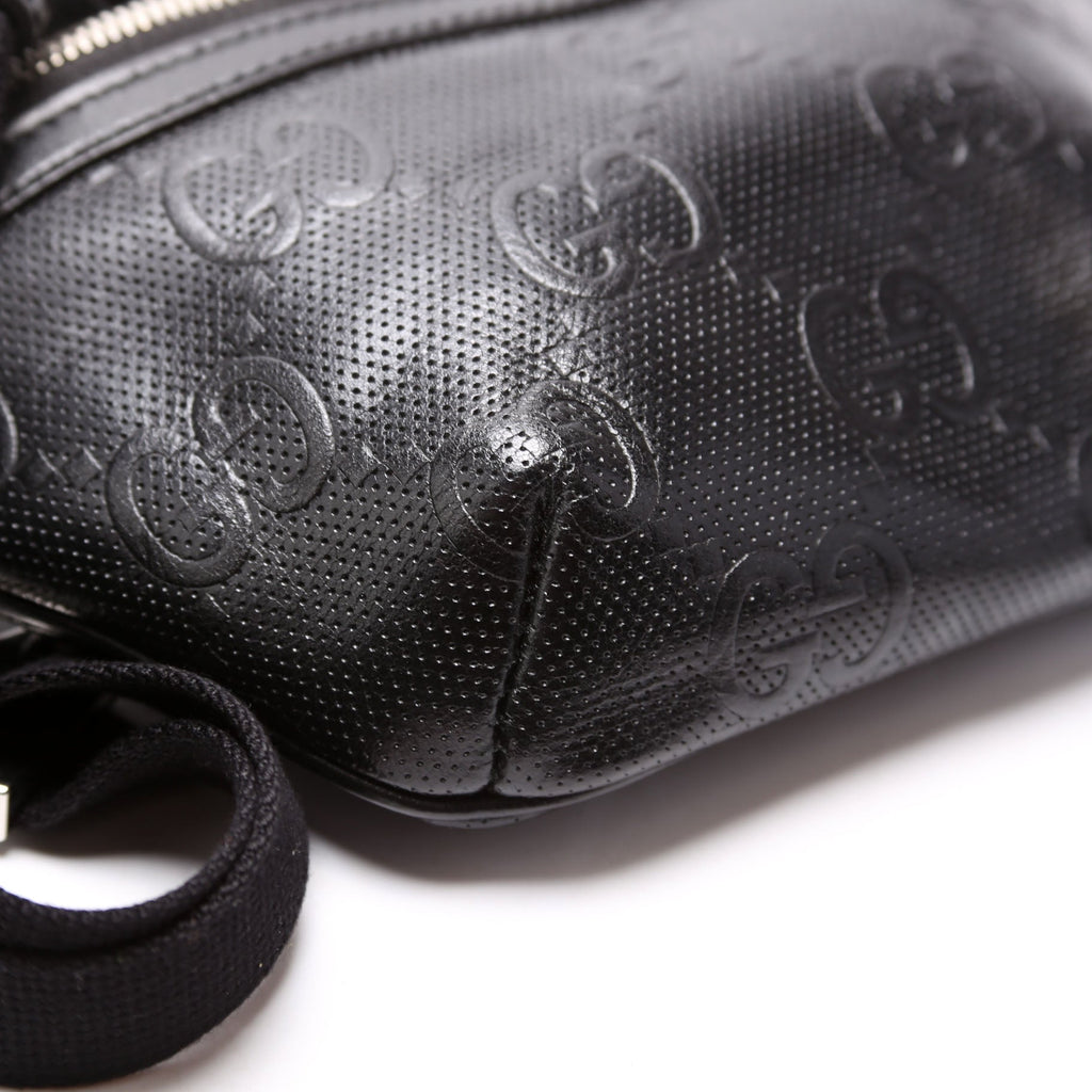 658582 GG Embossed Belt Bag Black