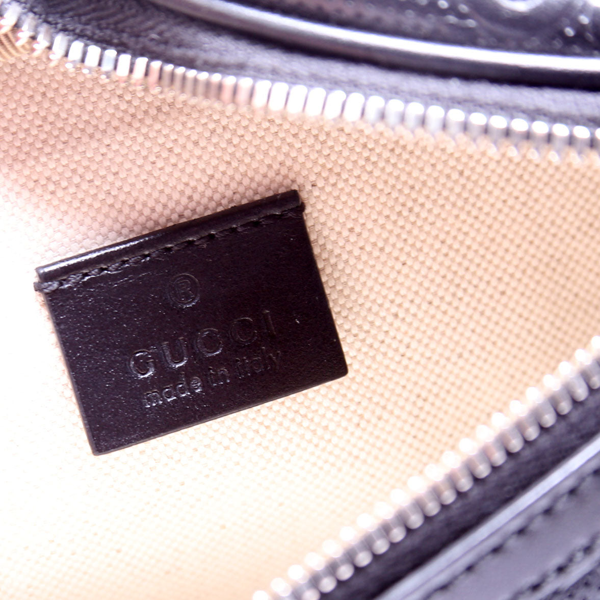 658582 GG Embossed Belt Bag Black
