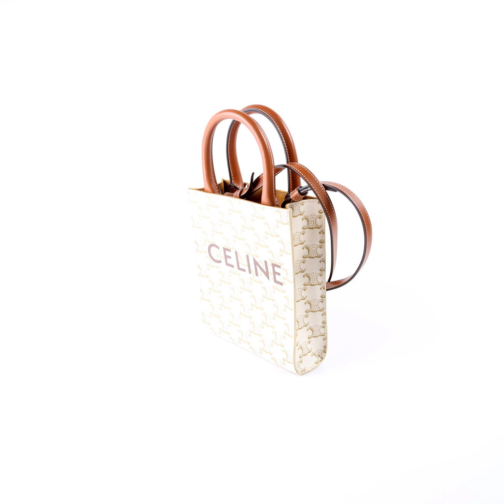 Vertical Cabas Mini Triomphe Canvas Cream