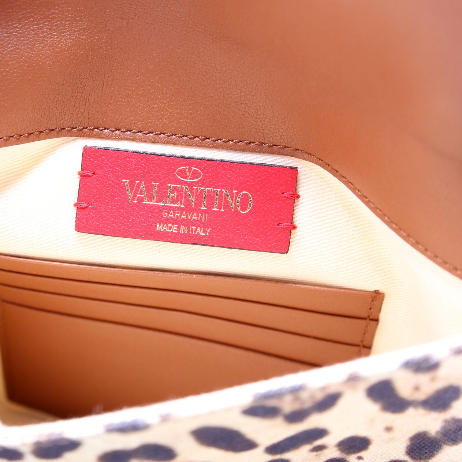 Rockstud Envelope Wristlet Clutch Leopard