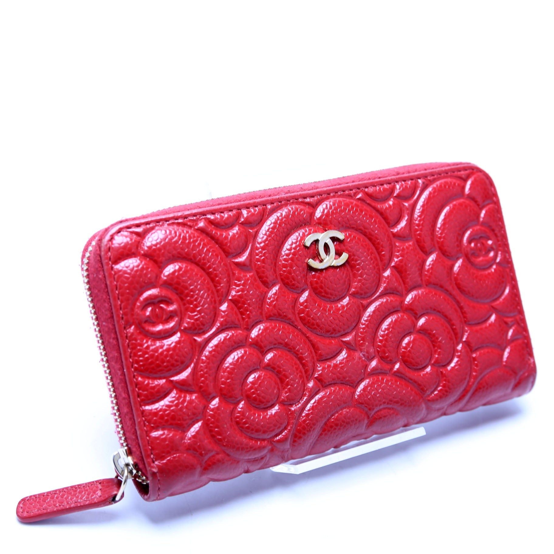 Camellia Medium Zip Around Wallet Red