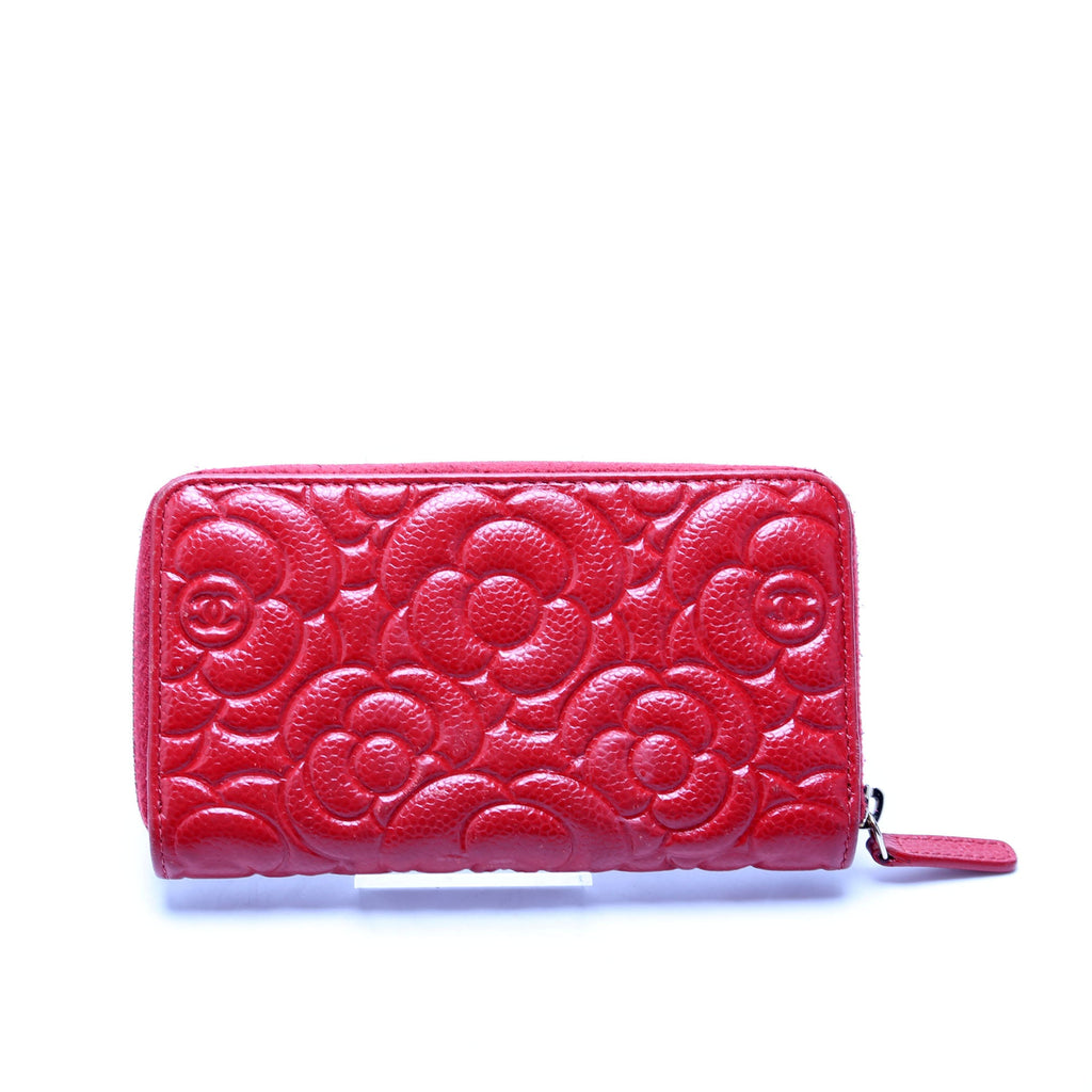 Camellia Medium Zip Around Wallet Red