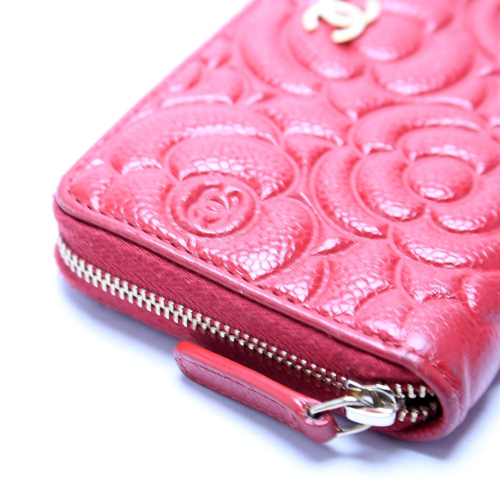 Camellia Medium Zip Around Wallet Red