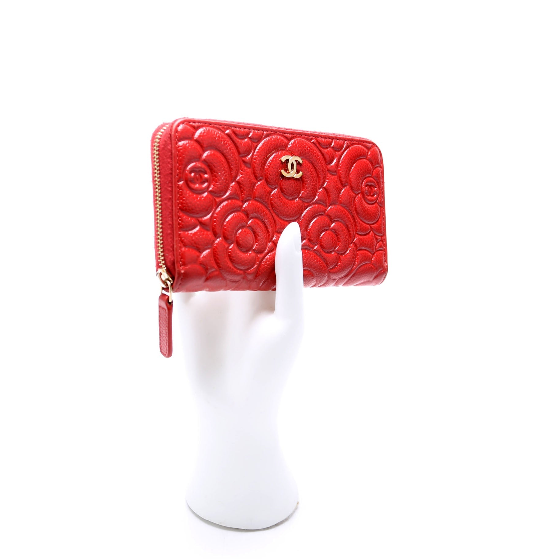 Camellia Medium Zip Around Wallet Red